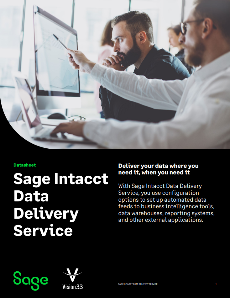 Sage Intacct Sage Intacct Data Delivery Service Thank You